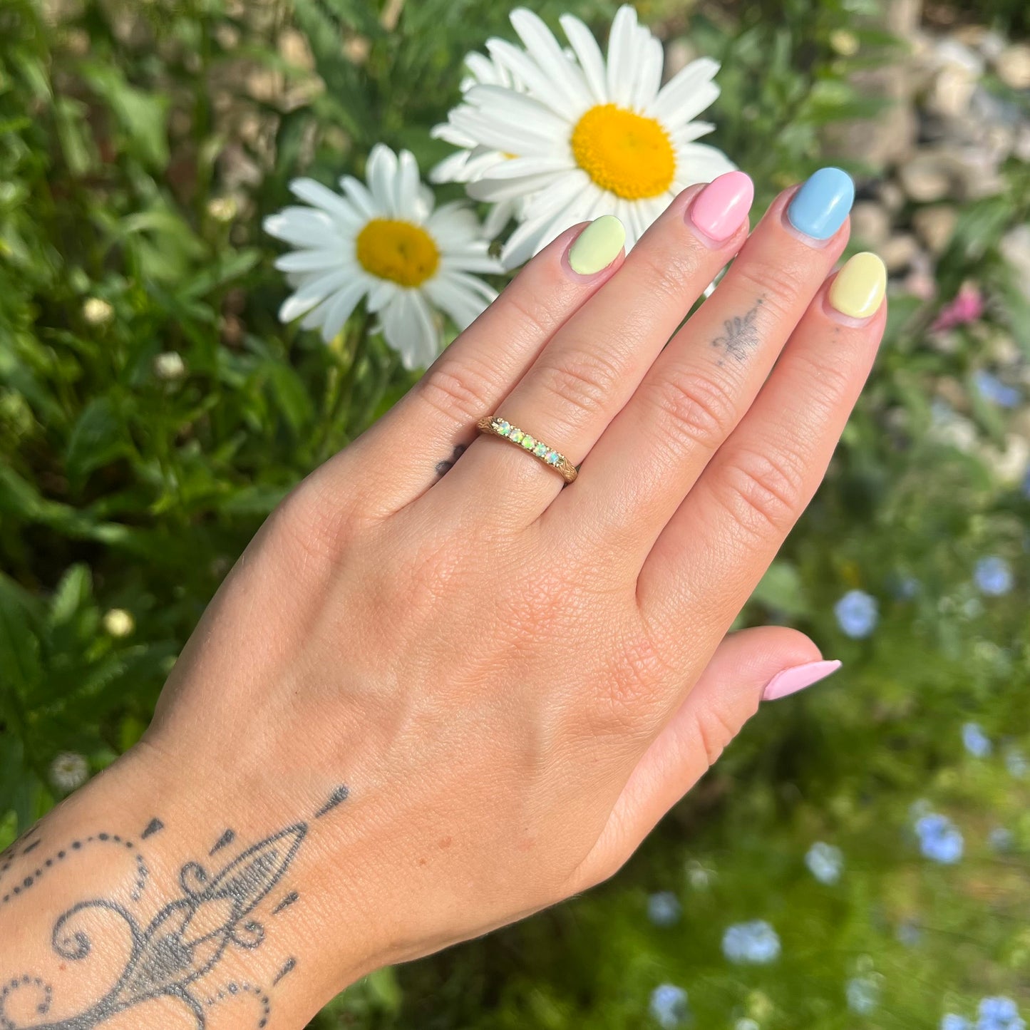 Organic Opal Pentagem Ring