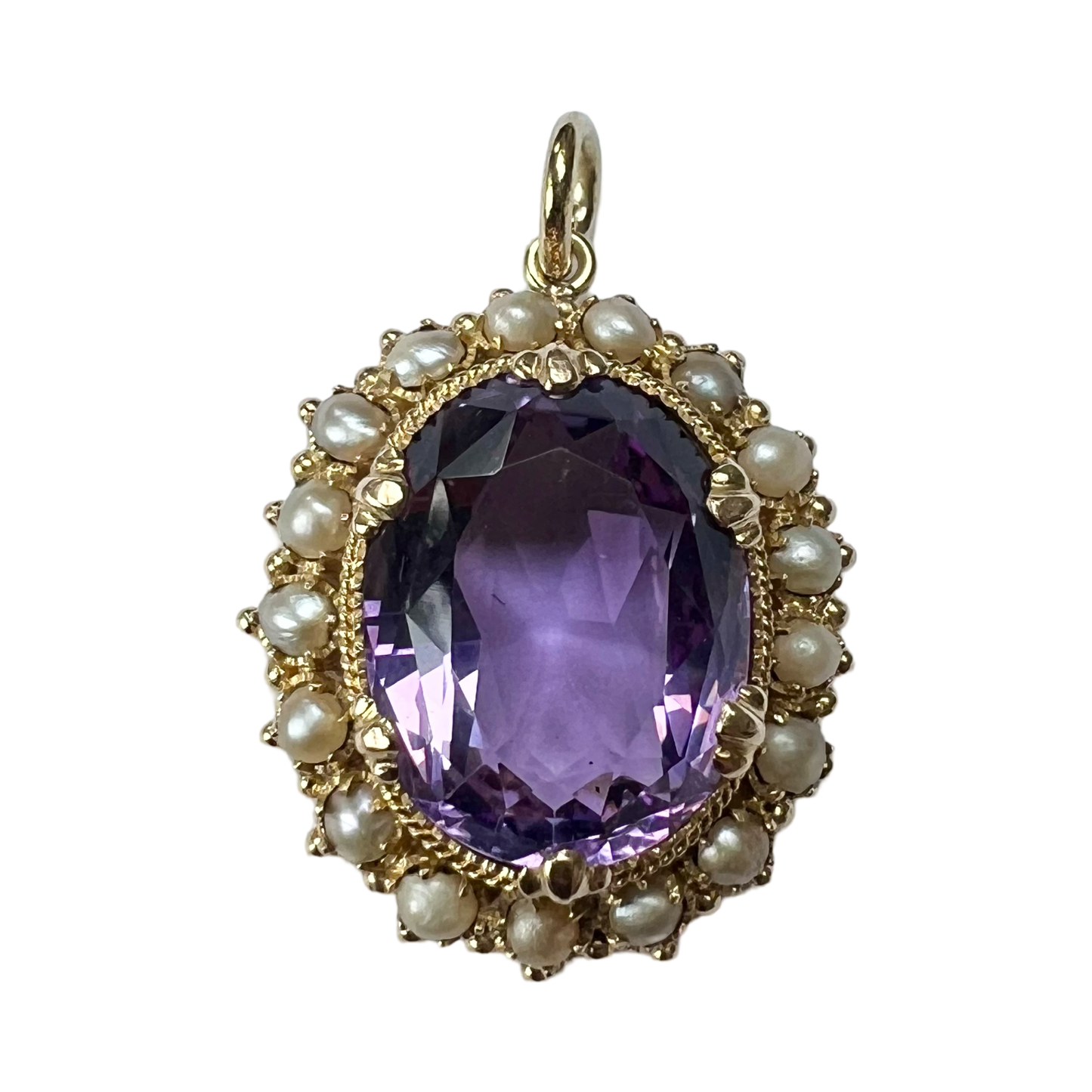 Victorian Amethyst & Pearl Cluster Pendant