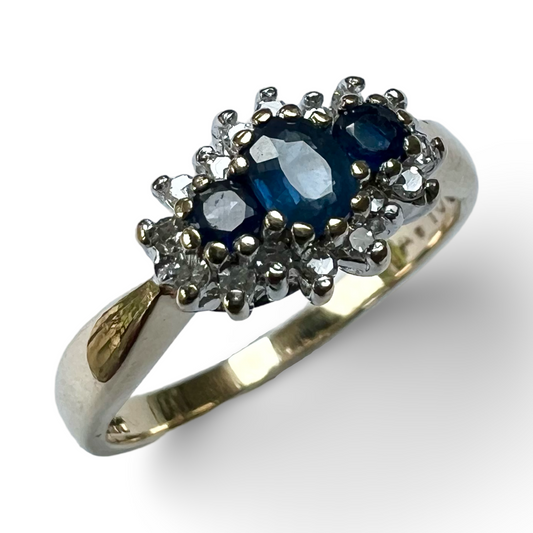 Vintage Sapphire & Diamond cluster ring