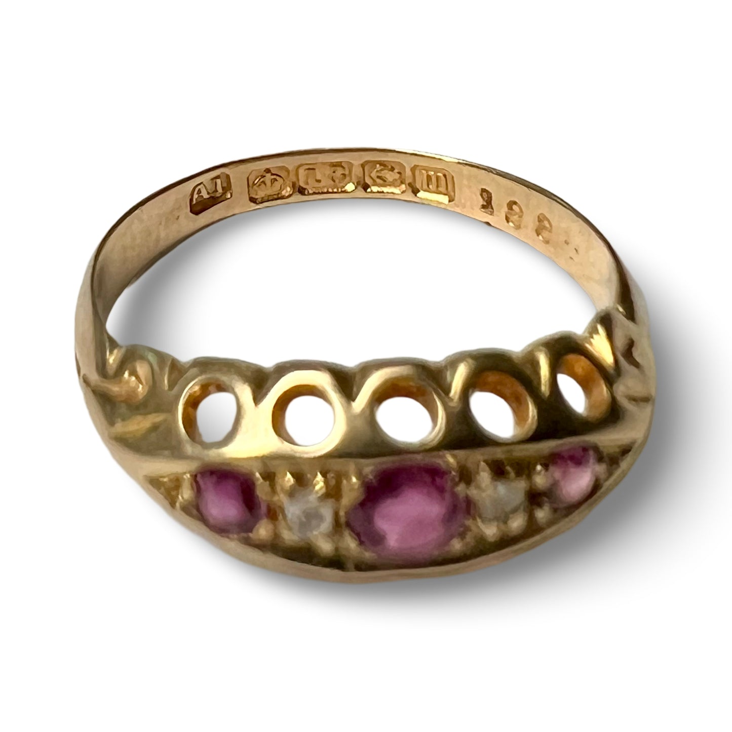 Antique 18ct ruby & diamond ring