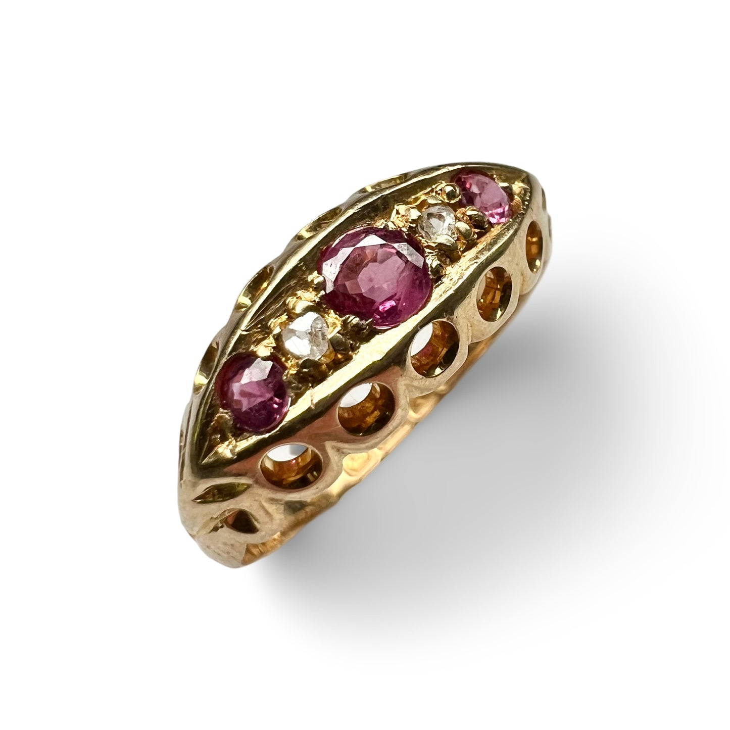 Antique 18ct ruby & diamond ring