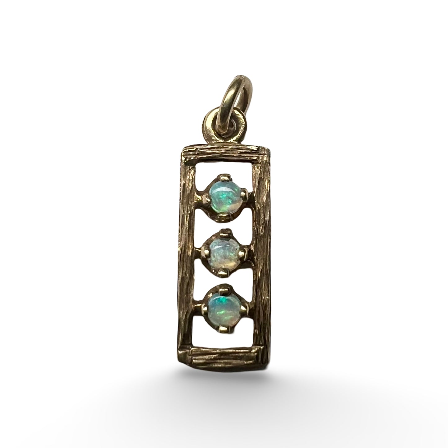 Vintage 9ct Gold Triple Opal Pendant