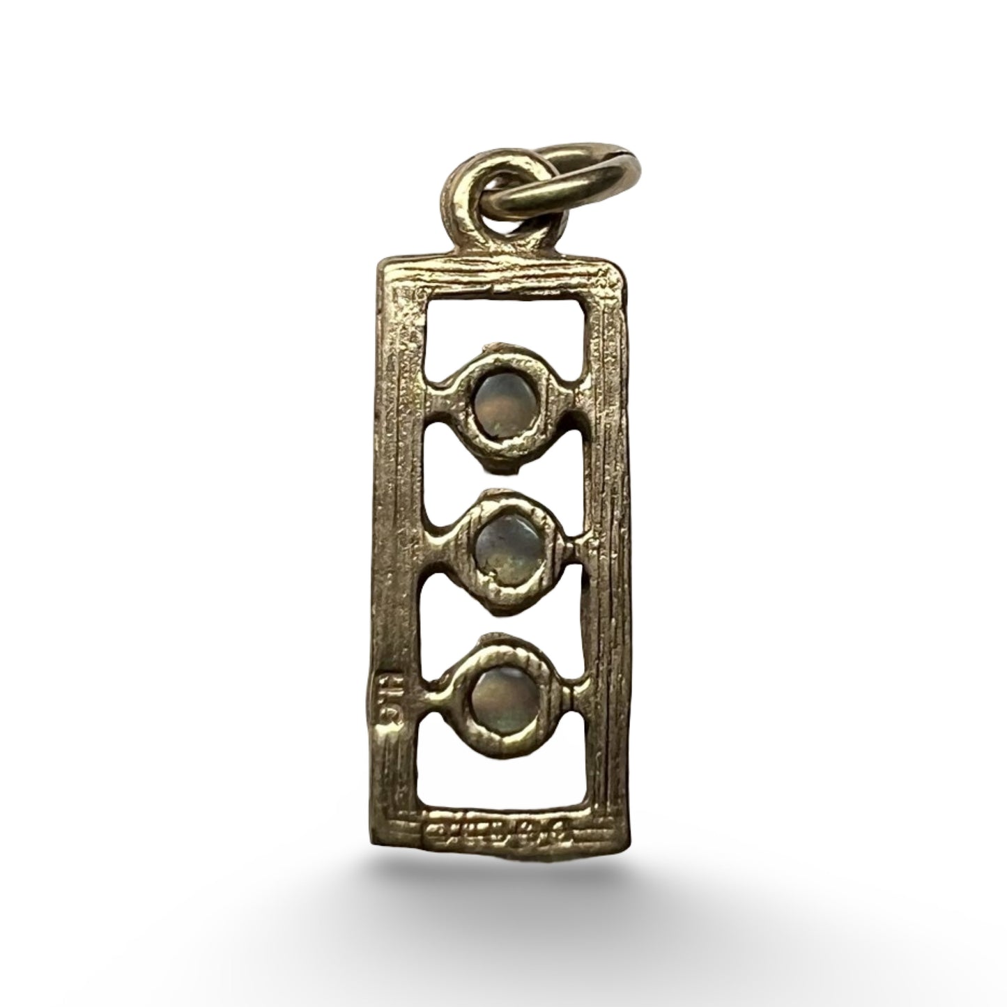 Vintage 9ct Gold Triple Opal Pendant