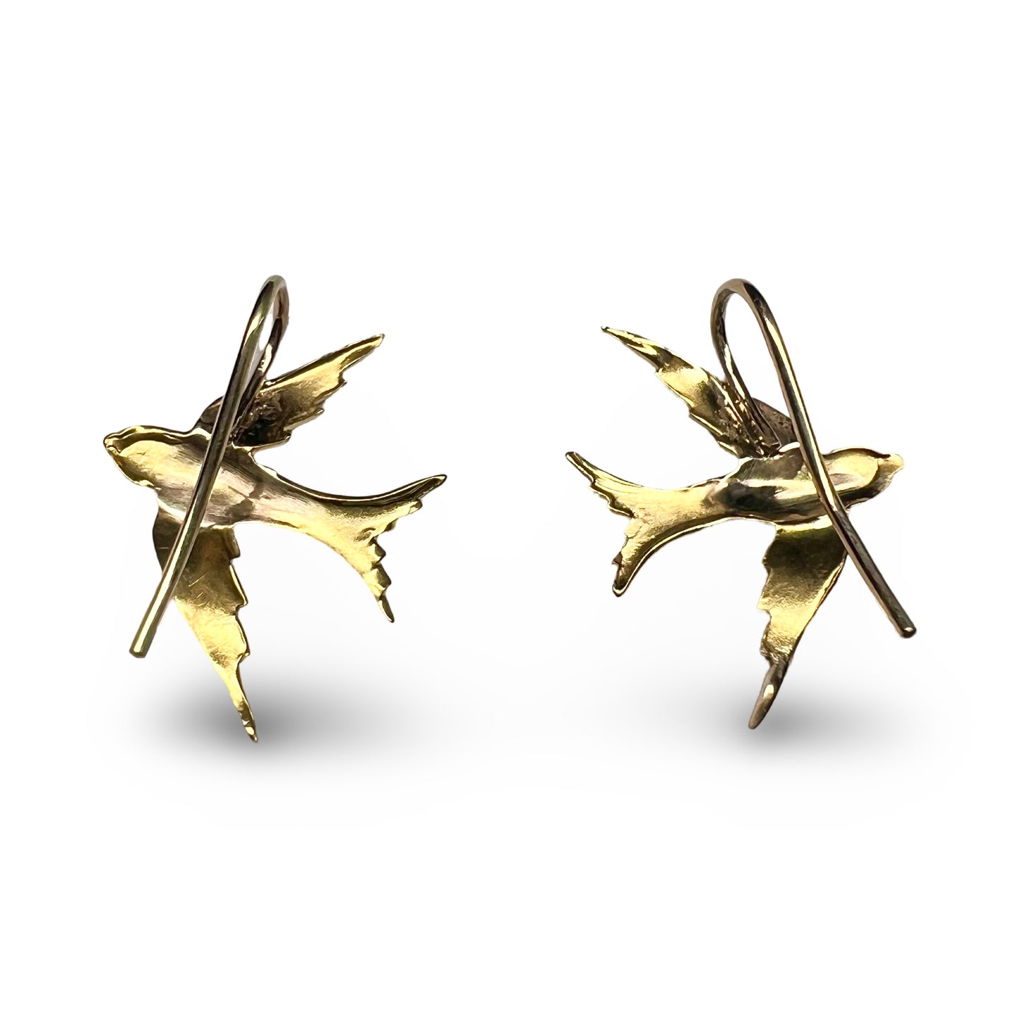 Victorian 14ct Gold Swallow Earrings