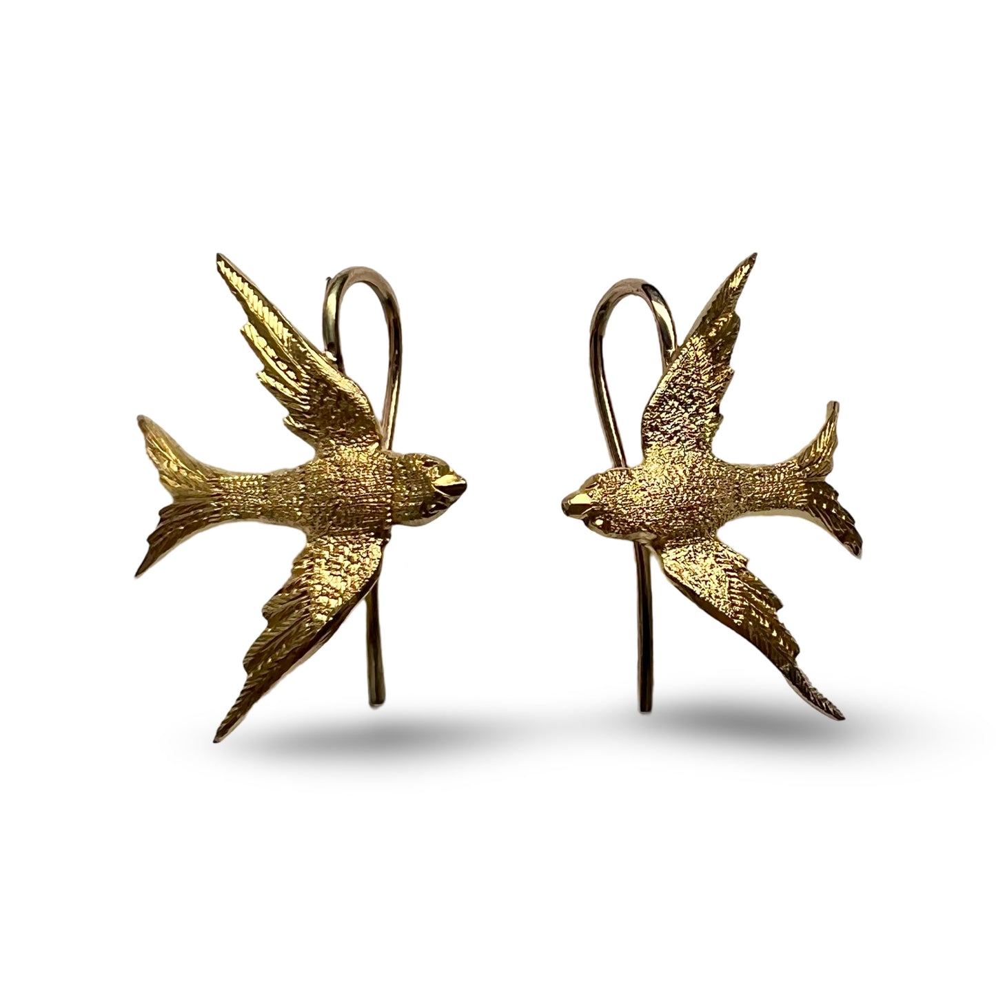 Victorian 14ct Gold Swallow Earrings