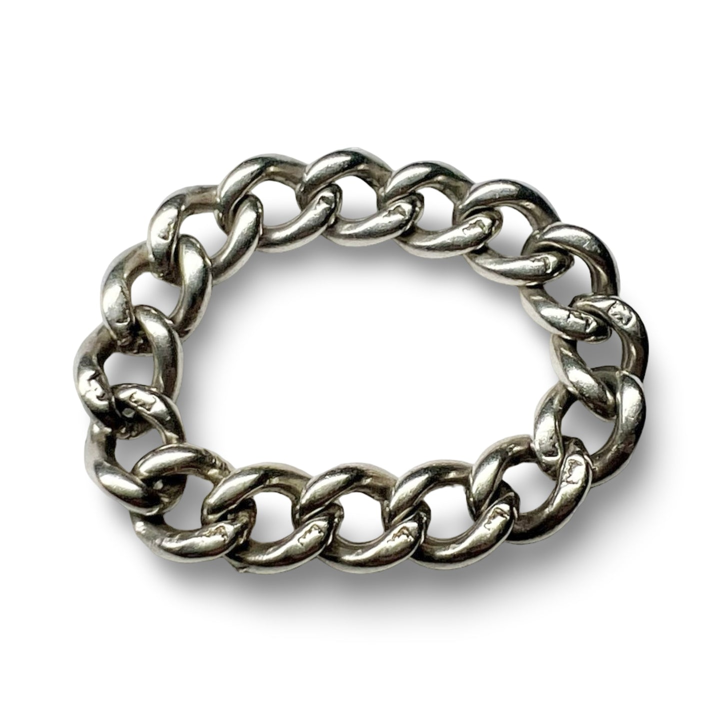 4.3mm Victorian silver chain ring