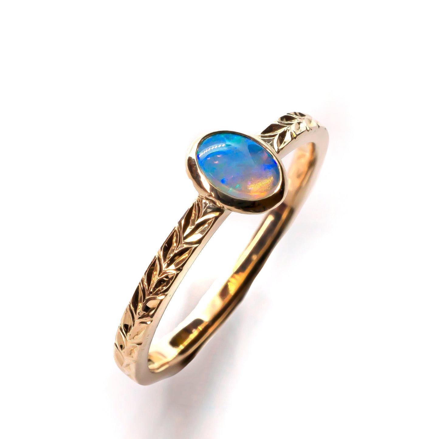 Opal Laurel ring