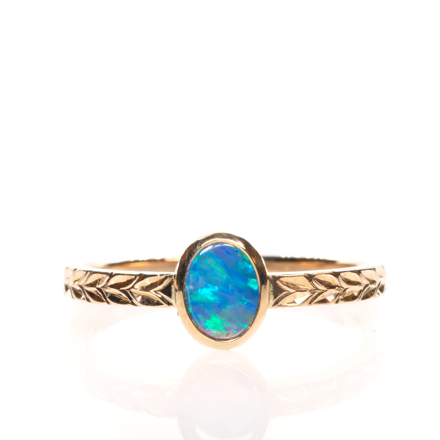 Opal Laurel ring