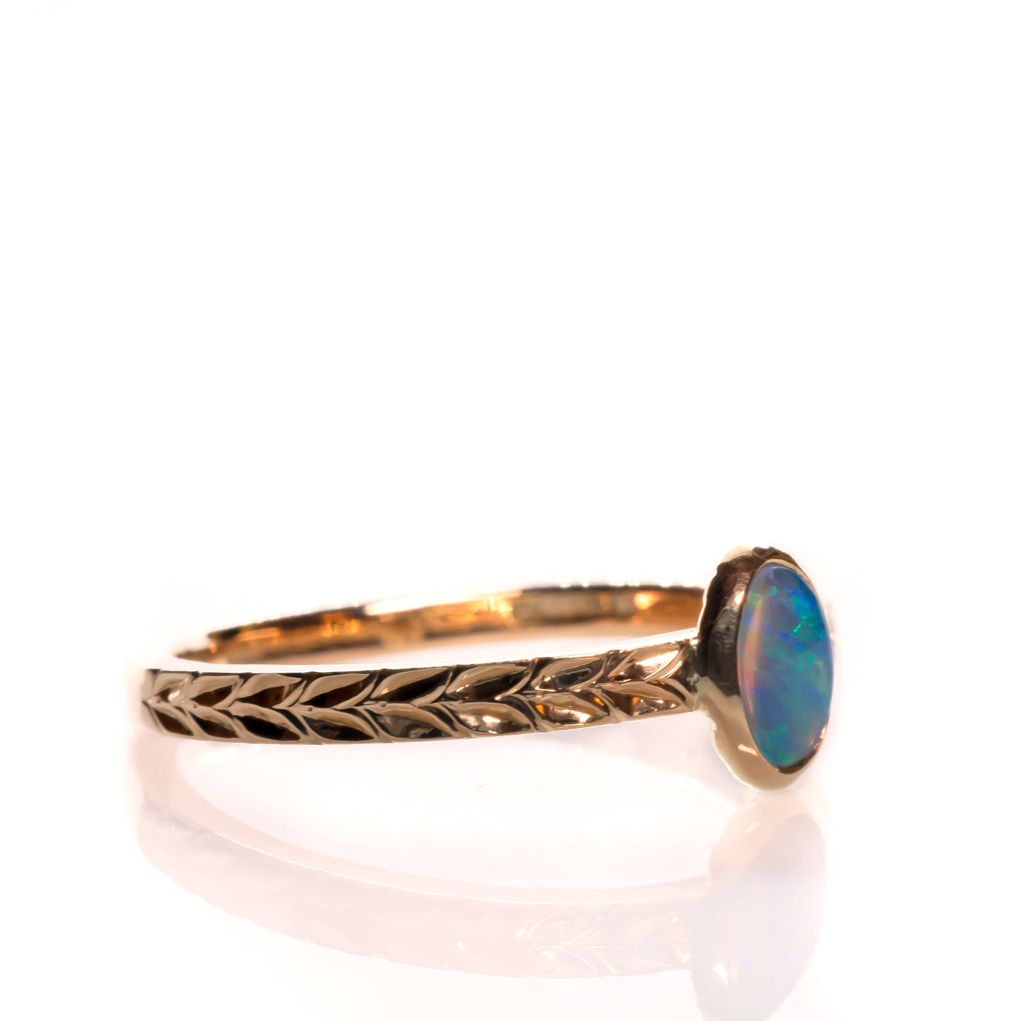 Opal Laurel ring