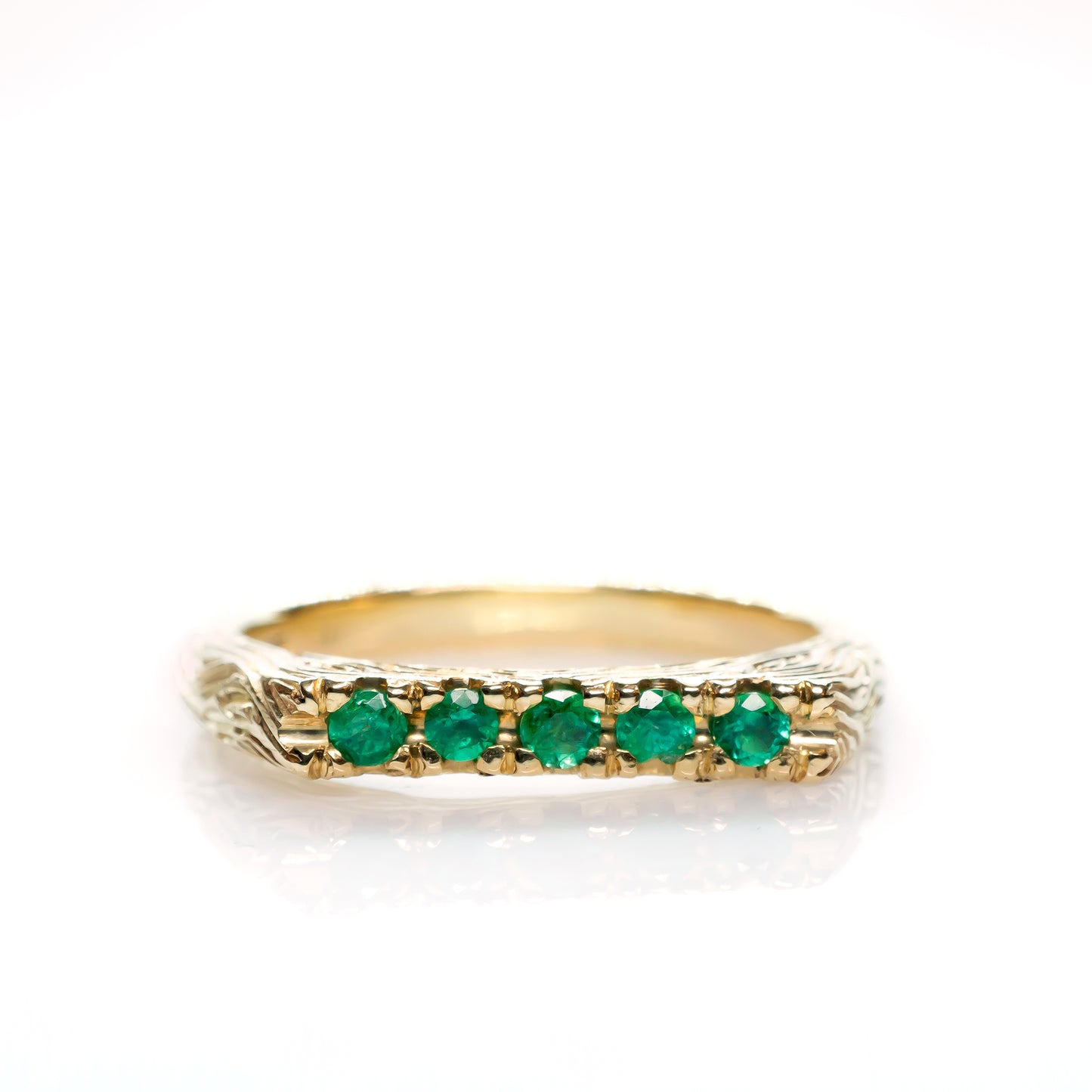 Organic Emerald Pentagem Ring